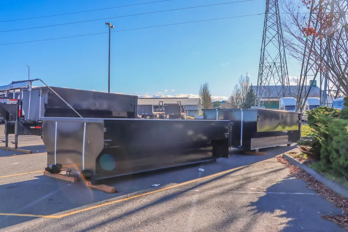 Roll-off dumpster ready for waste disposal at job site for Construction Dumpster Rental in Campbell